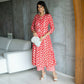 Aayaa Pure Muslin printed Kurti & Pant - Red