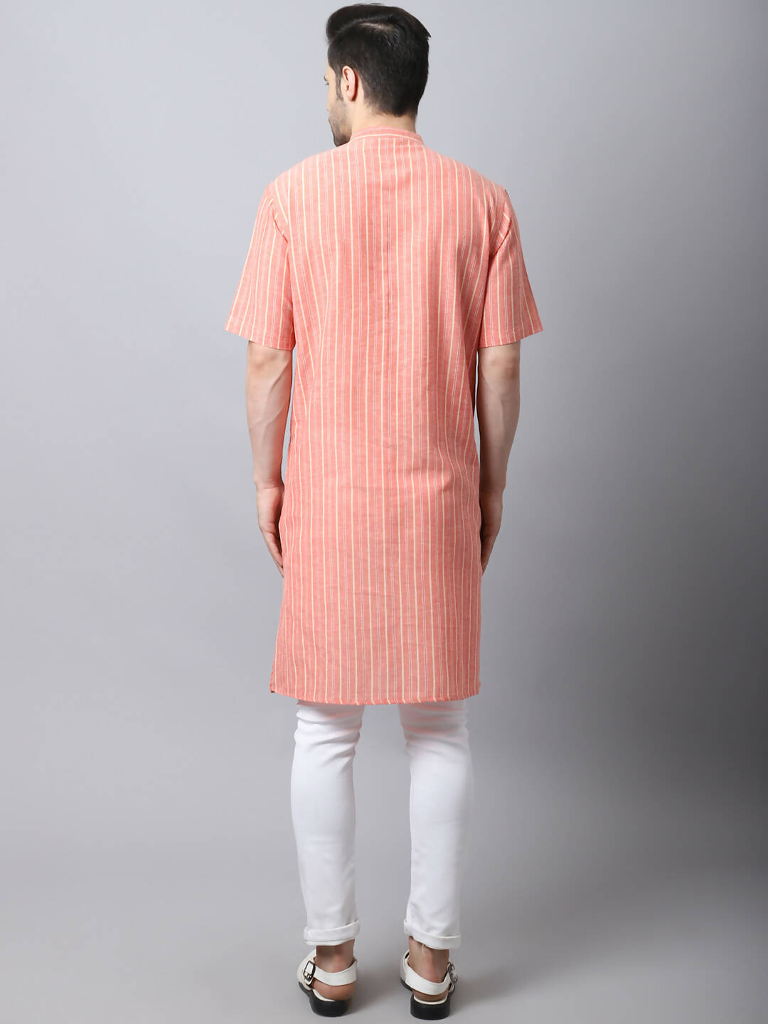 Even Apparels Beige Pure Cotton Men's Kurta With Band Collar (STR1171) | Swadesiicart