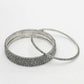 NVR Women's Set of 6 Silver-Toned German Silver Oxidised Bangles - Swadesiicart