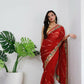 Vamsee Aaradhna Red Georgette Saree - Swadesiicart