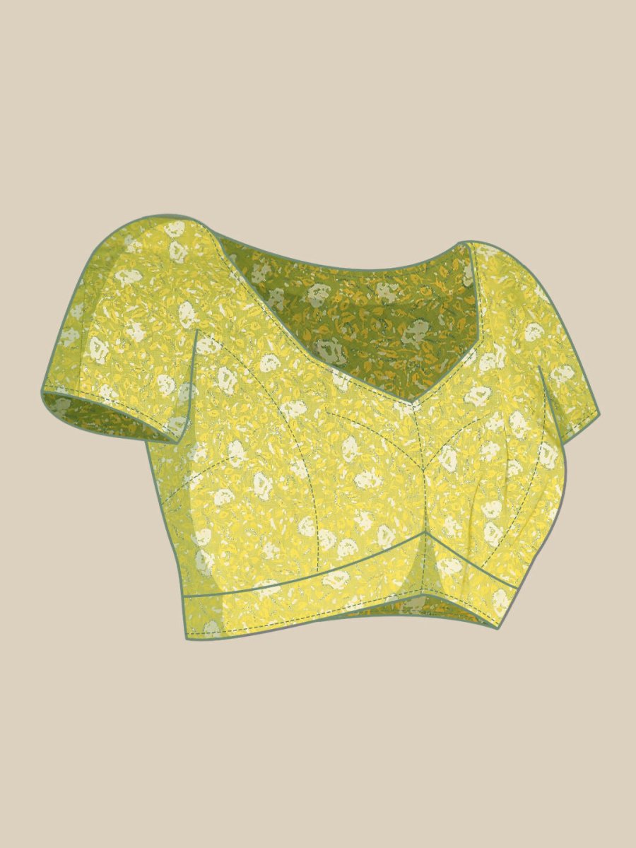 Ahalyaa Women's Traditional Semi Stitch Saree - Yellow | Swadesiicart