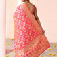 Joban Fashion Pink Peach Soft Pure Handloom Banarasi Silk Saree | Swadesiicart