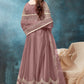 Anaita Light_Brown Embroidered Net Anarkali Suit