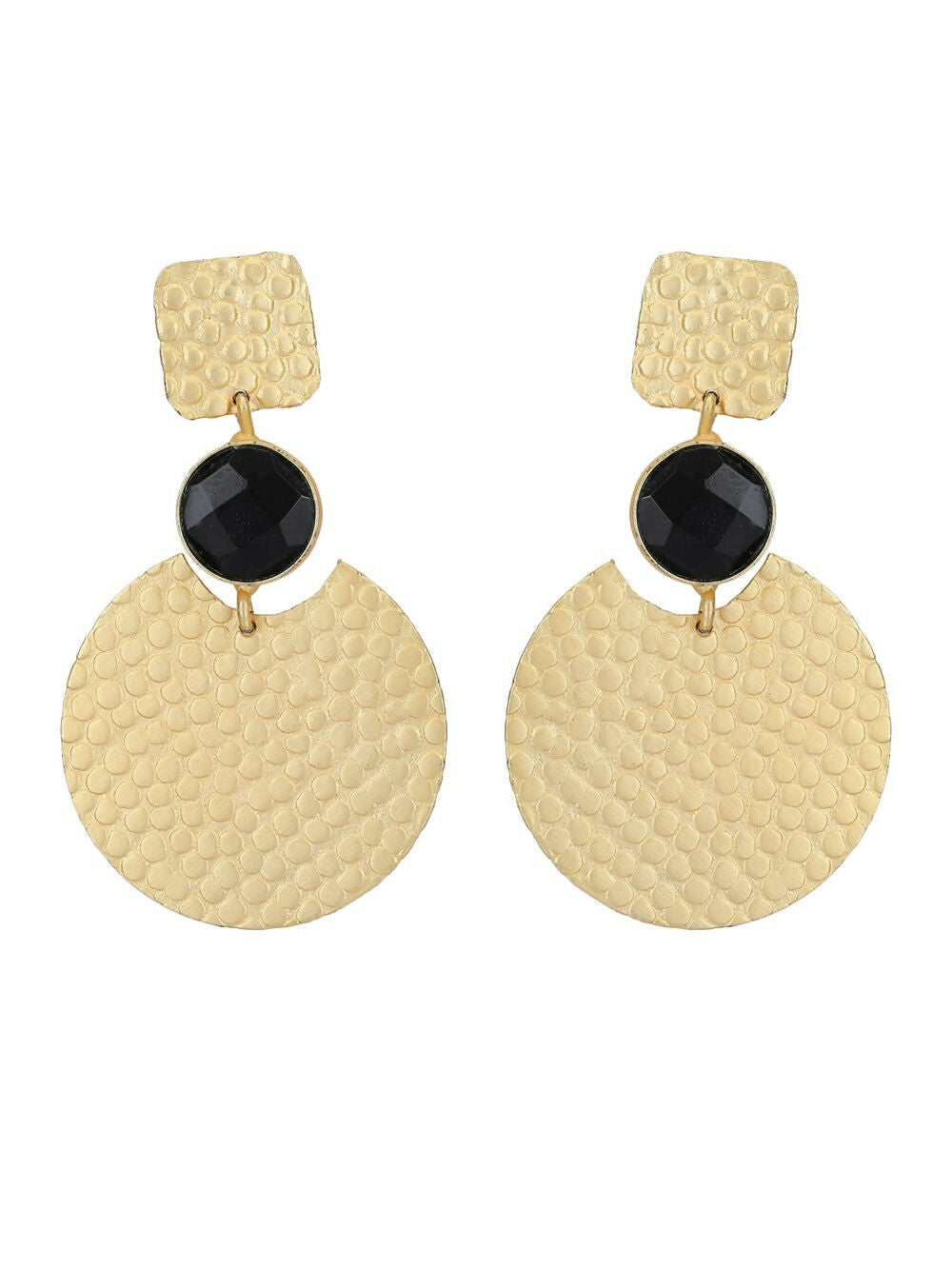 Joban Fashion Women Round Shape Matte Gold Earrings | Swadesiicart