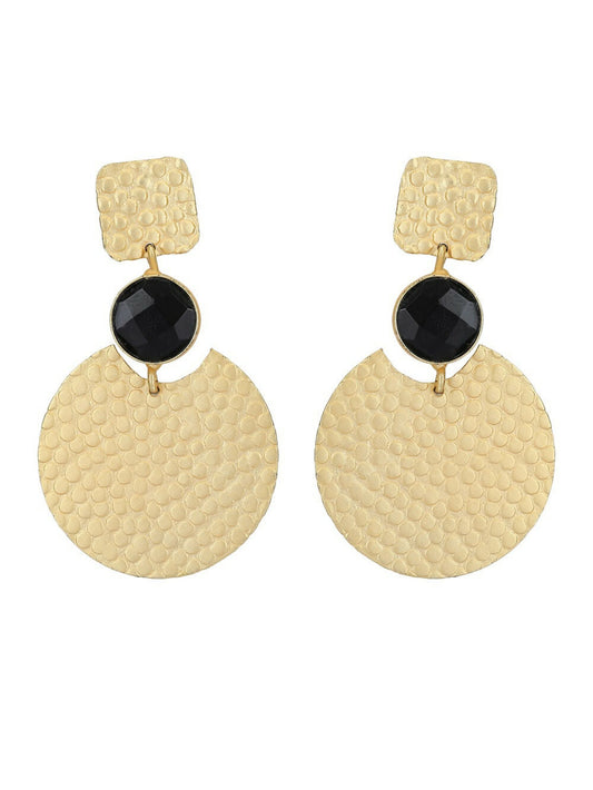 Joban Fashion Women Round Shape Matte Gold Earrings | Swadesiicart