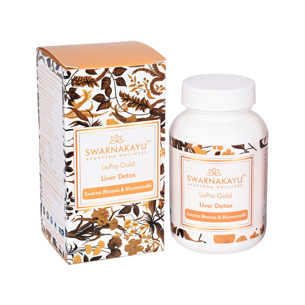 Swarnakayu LiverPro Gold Liver Detox Tablets With Swarna Bhasma & Bhumamalki - Swadesiicart