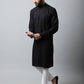 Even Apparels Black Color Linen Linen Men's Kurta With Side Placket (LN761) | Swadesiicart