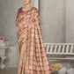 Peach Rangkat Tussar Silk Woven Design Saree with Unstitched Blouse - Mohmanthan Eshani | Swadesiicart