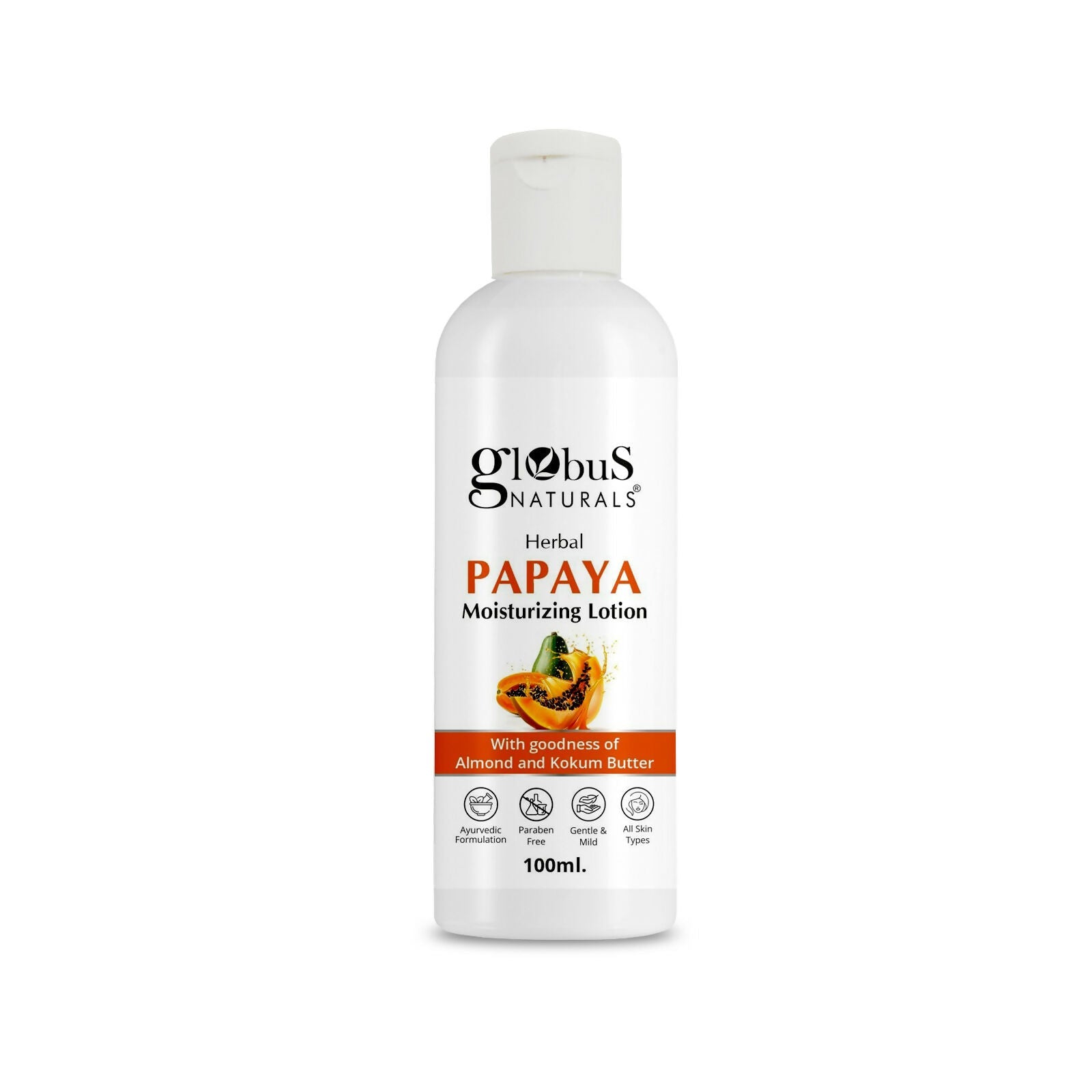 Globus Naturals Herbal Papaya Moisturizing Body Lotion For Nourishment, Glowing & Youthful Skin, All Skin Types | Swadesiicart