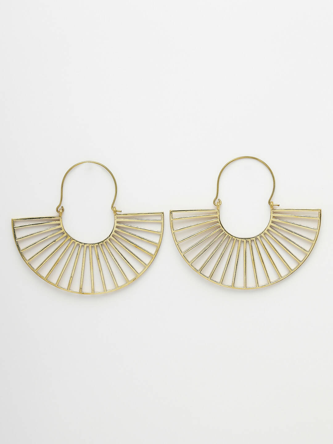 NVR Women Golden Hoop Earrings - Swadesiicart