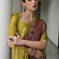 Vishnu Weaves Women's Pista Soft Tussar Silk Printed Saree with Blouse - Swadesiicart