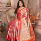 Anaita Pink Tissue Silk With Zari Weaving Saree With Blouse