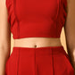 Myshka Women's Red Solid Top With Trousers - Swadesiicart