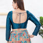 Joban Fashion Cobalt-Blue Gajji Silk Elbow Sleeveless Back Open Blouse - Swadesiicart