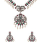 NVR Women Stone Studded Oxidised Silver Jewellery Set - Swadesiicart
