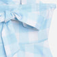 Ahalyaa Sky Blue Rayon Checked Kids Top With Skirts For Girls | Swadesiicart
