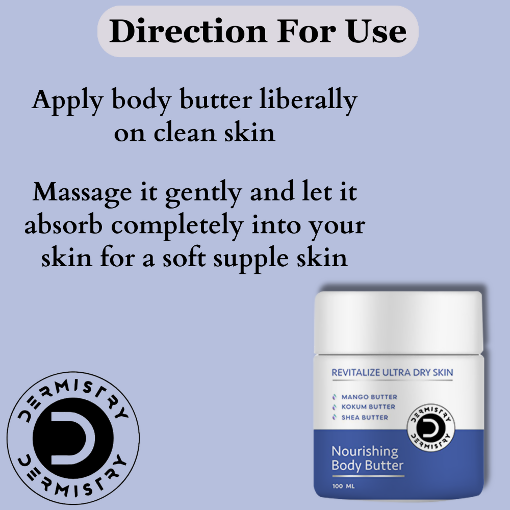 Dermistry Revitalizing Nourishing Body Butter for Ultra Dry & Flaky Skin Mango Kokum & Shea Butter - Swadesiicart