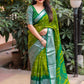 Green Jute Silk Ethnic Motifs Saree with Unstitched Blouse - Hiral Fashion | Swadesiicart