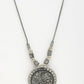 NVR Women's Silver-Toned Circular Shape Pendant with Chain | Swadesiicart