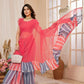 Aafreen Partywear Designer Pink Georgette Fancy Saree