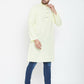 Even Apparels Yellow Color Men's Pure Cotton Kurta With Band Collar | Swadesiicart