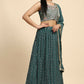 Green Georgette Embroidered Lehenga choli with Dupatta - Dhara | Swadesiicart