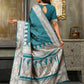 Astita Banarasi Silk Sea Green Saree | Swadesiicart