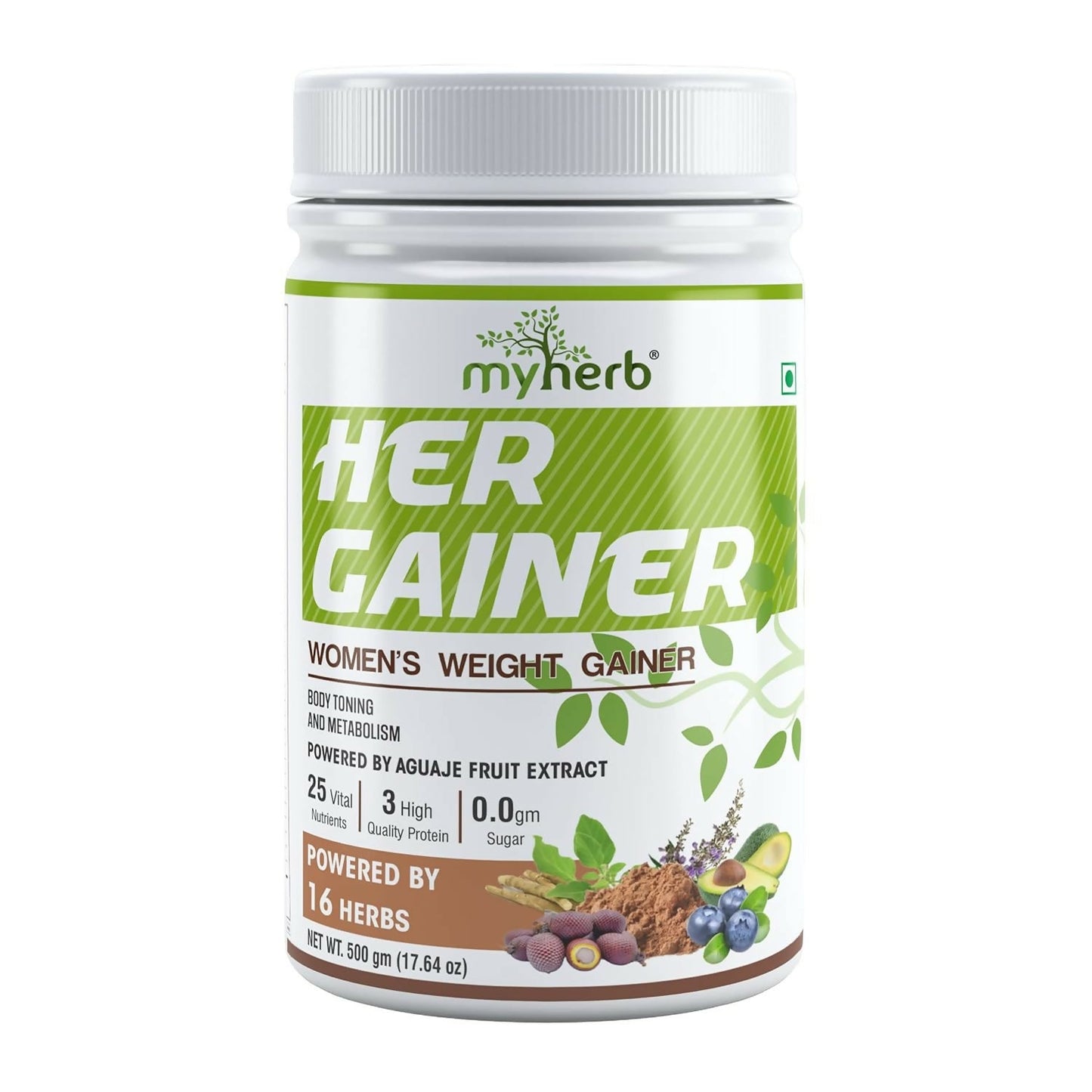 Myherb Women’s Weight Gainer, Her Gainer With 16 Herbs & Aguaje Fruit For Weight & Mass Gainer And Muscle Growth For Women - Swadesiicart