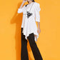 Women Republic White Shirt With Sequence Embroidery And Bellbotton Pants | Swadesiicart