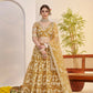 Aastha Fashion Light Golden Butterfly Net White Cotton Thread Work And Sequence Work Embroidery Wedding Wear Lehenga Choli