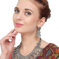 Mominos Fashion Parrot Design Silver Color Choker with Ghungru Necklace Set online