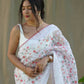 Vamsee White Organza Saree - Swadesiicart