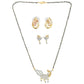 AanyaCentric Gold-Polished Mangalsutra with Pendant, 2 Pair Earrings - AanyaCentric