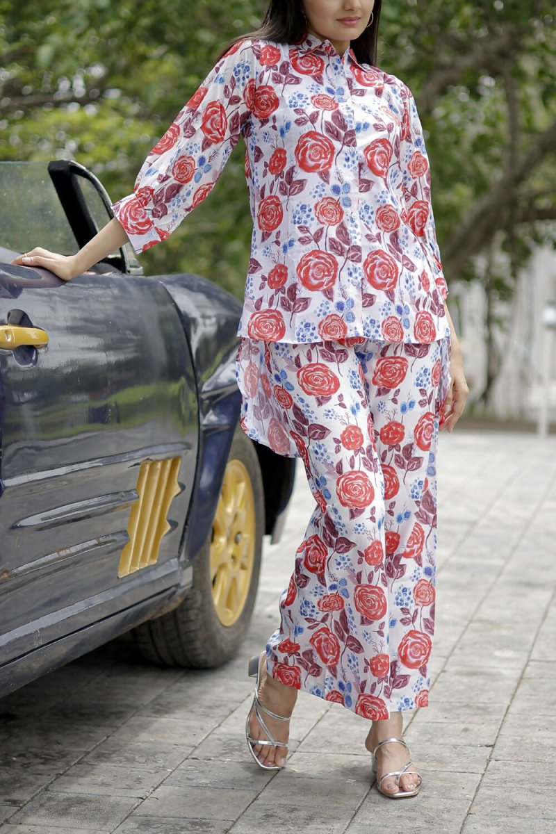 Aayaa Pure Muslin printed Multi Co-Ord Set - Multi Color - Swadesiicart