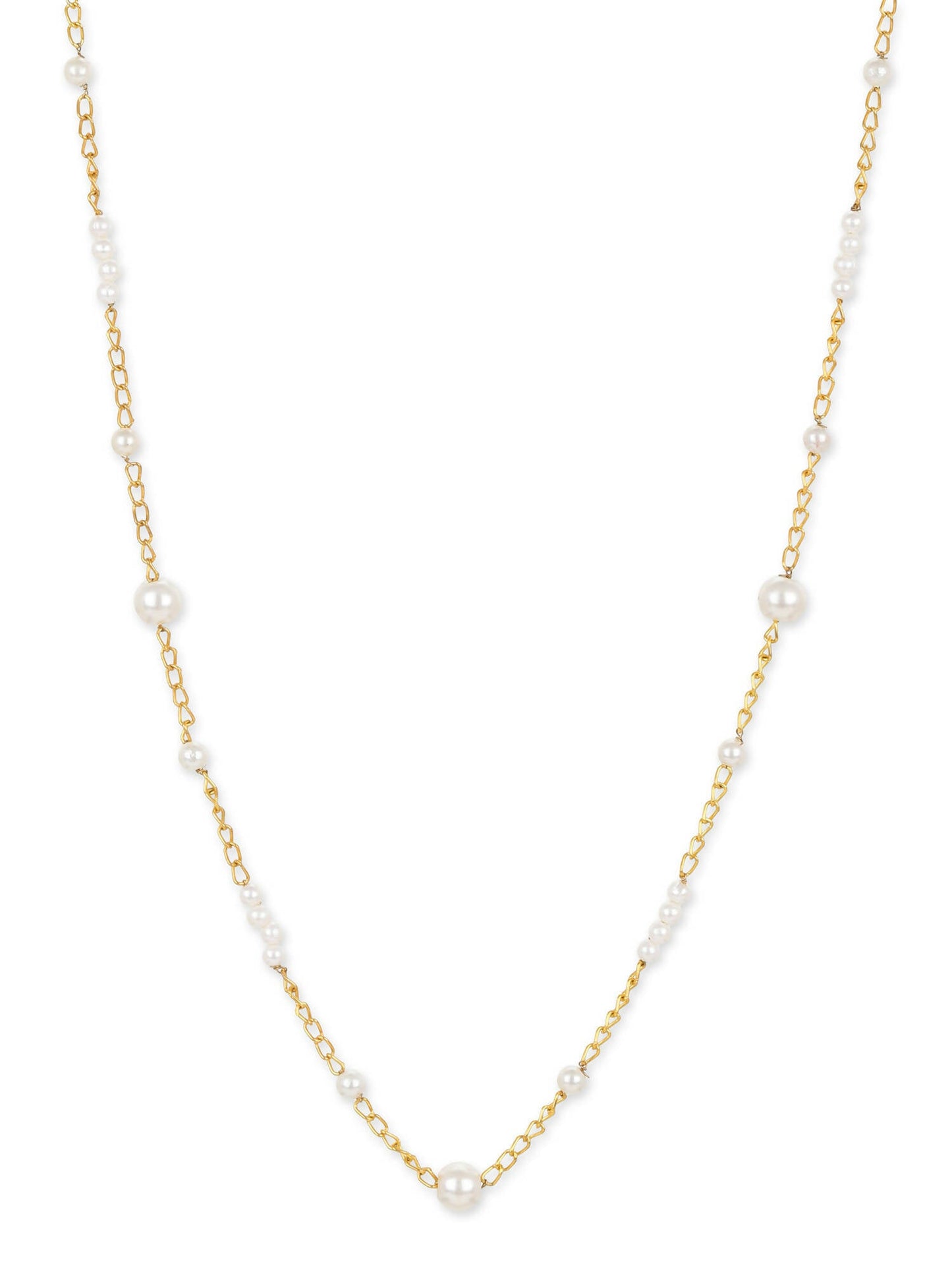 Gold-Toned White Brass Gold-Polished Necklace - Ruby Raang | Swadesiicart