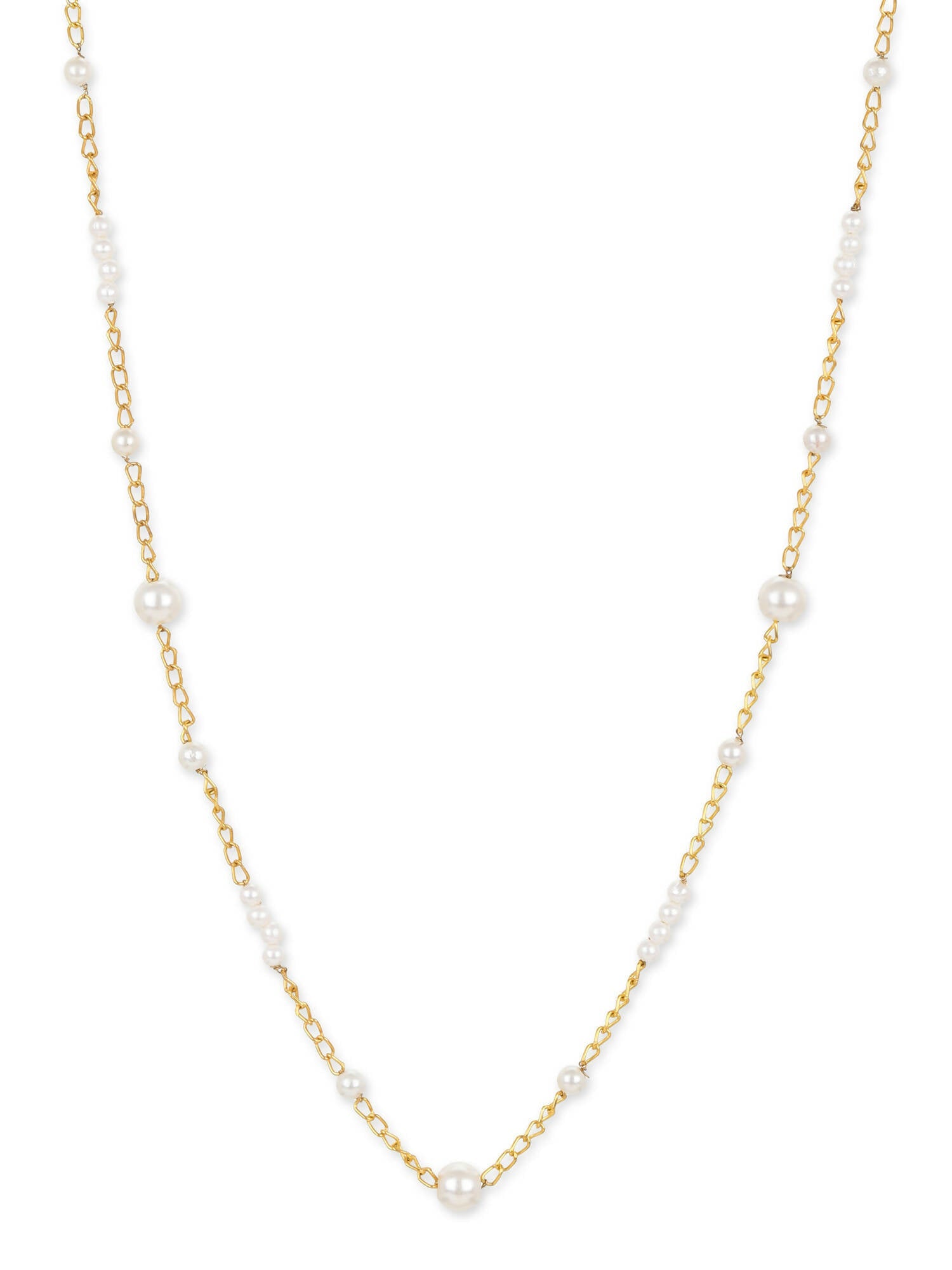 Gold-Toned White Brass Gold-Polished Necklace - Ruby Raang | Swadesiicart