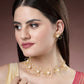 NVR Women's Gold Floral Shape Beaded Handcrafted Jewellery Set - Swadesiicart