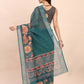 Shree Shyam Fashion Linen Cotton Teal Blue Saree