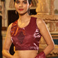 Maroon Tom Silk Plain Ready To Wear Saree With Stitched Blouse - Satiksha | Swadesiicart