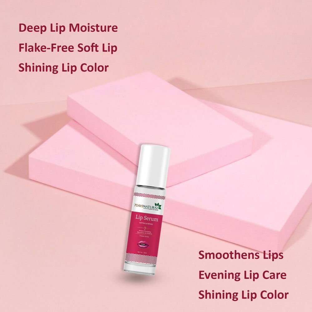 7 Days Premium Pink Lip Serum Oil For Lip Shine, Glossy, Soft With Moisturizer - Swadesiicart