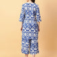 Joban Fashion Blue Cotton Printed & Hand Work Co-ord Set - Swadesiicart
