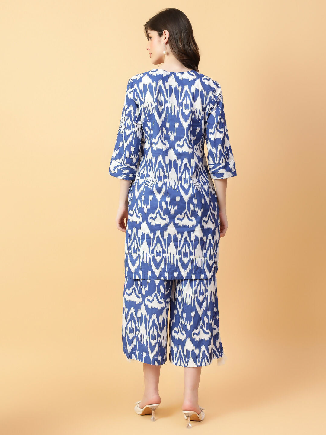 Joban Fashion Blue Cotton Printed & Hand Work Co-ord Set - Swadesiicart
