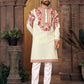 Anaita White Multi Thread Work Silk Straight Kurta