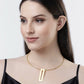 NVR Women Gold-Polished Circular Choker Necklace | Swadesiicart
