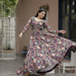 Aayaa Designer Printed Georgette Full Flare Gown With Dupatta - Multi Color