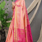 Jyoti Fashion Women's Peach Kanjivaram Silk Zari Woven Saree with Blouse | Swadesiicart
