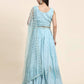 Blue Pure Viscose Georgette Sequence Embroidery work Lehenga Choli with Dupatta - Aakriti