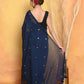 Very Much Indian Pure Mul Cotton Handloom Saree - Dark Blue | Swadesiicart