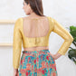 Joban Fashion Gold Gajji Silk Elbow Sleeveless Back Open Blouse - Swadesiicart