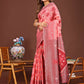 Shree Shyam Fashion Sajni Peach Linen Cotton Saree